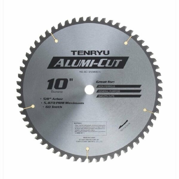 Tenryu 10in Alumi-Cut Carbide Tipped Blade 60T 5/8in Arbor AC-25560DN